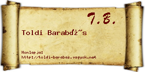 Toldi Barabás névjegykártya